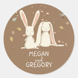 konijntje konijnen schattige zeehonden ronde sticker