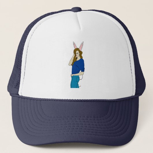 konijntje meisje trucker pet (Voorkant)
