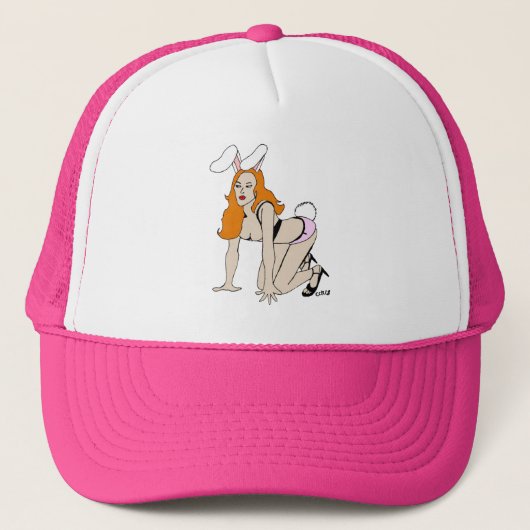konijntje meisje trucker pet (Voorkant)