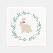 Konijntje met Bloem Hoofdband Schilderen Servet (Voorkant)
