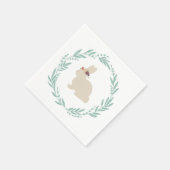 Konijntje met Bloem Hoofdband Schilderen Servet (Hoek)