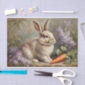  konijntje met Lila bloemen en wortel Tissuepapier (Craft)