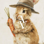 Konijntje met Wortel Schilderen Rustiek Paaskonijn Poster