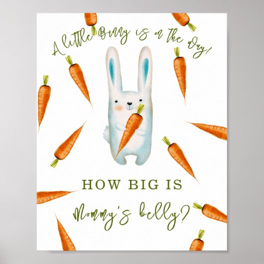 Konijntje met wortels - Hoe groot is mama's buik Poster (Voorkant)