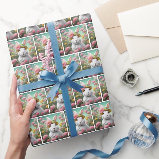 Konijntje met zomertuin Pet Cadeaupapier (Geschenken)