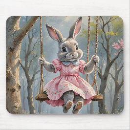 Konijntje op een schommel muismat