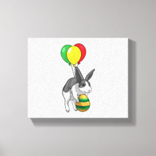 Konijntje Paasei ballonnen Canvas Afdruk