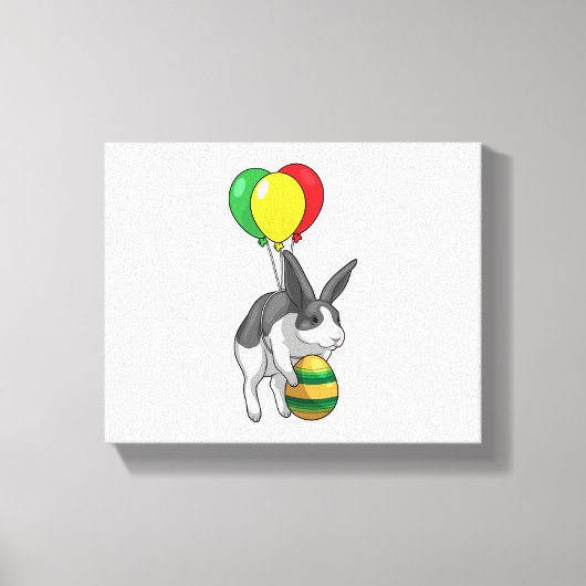 Konijntje Paasei ballonnen Canvas Afdruk (Voorkant)