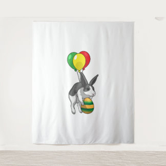 Konijntje Paasei ballonnen Wandkleed