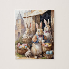  konijntje paaseiermarkt legpuzzel