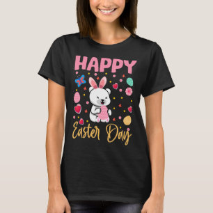 Konijntje Polar Beer Kleurrijke Eieren Jacht Happy T-shirt