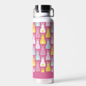 Konijntje Roze patroon Waterfles (Achterkant)