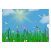 konijntje springt door gras (Voorkant Horizontaal)