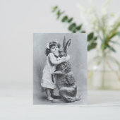 Konijntje van de Liefde van het Meisje van het Feestdagenkaart (Staand voorkant)