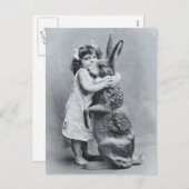 Konijntje van de Liefde van het Meisje van het Feestdagenkaart (Voorkant / Achterkant)