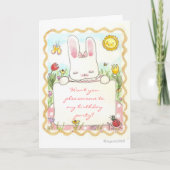 konijntje verjaardagsuitnodiging (Voorkant)