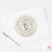 Konijntje Vriend Kinder Paasfeestgunst Ronde Sticker (Envelop)