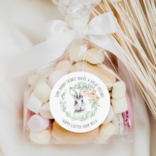 Konijntje Vriend Kinder Paasfeestgunst Ronde Sticker