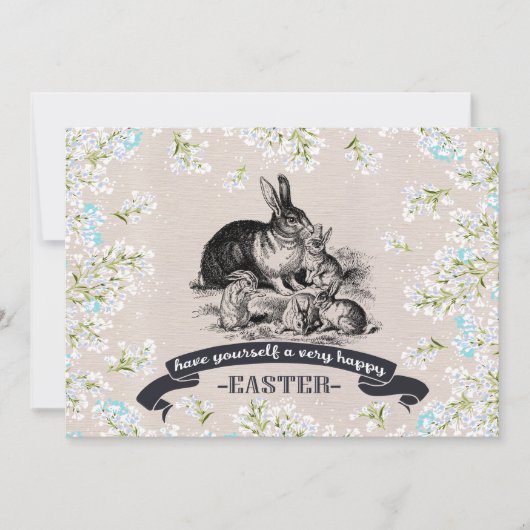  konijntjes aangepaste paasbrunch kaart (Voorkant)