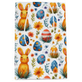 Konijntjes, Eieren & Bloemen - Pasen Medium Cadeauzakje (Voorkant)