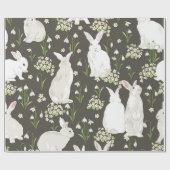 Konijntjes en loof cadeaupapier (Vlak)