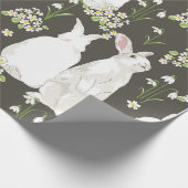 Konijntjes en loof cadeaupapier (Hoek)