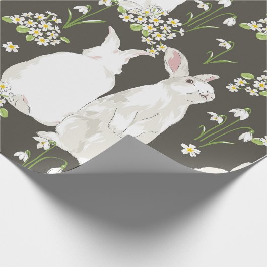 Konijntjes en loof cadeaupapier (Hoek)