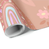 Konijntjes en regenbogen cadeaupapier (Rol Hoek)