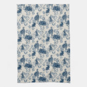 Konijntjes in mijn bloemen - Toile de Jouy Towel Theedoek (Verticaal)