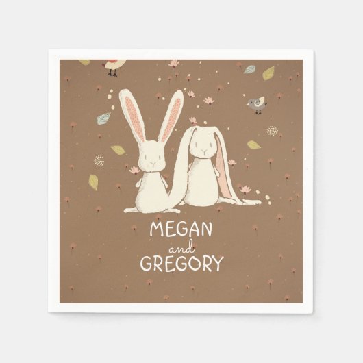konijntjes konijn leuk servetten (Voorkant)