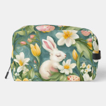 Konijntjes, lentebloemen en paaseieren. Schilderen