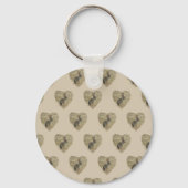 Konijntjes maken me glimlachen hart bruin schattig sleutelhanger (Achterkant)