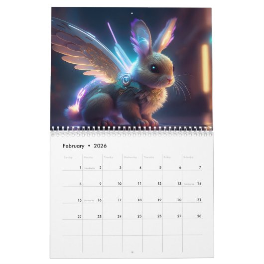 konijntjes met vleugels kalender (Feb 2026)