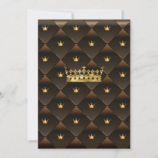 Koning 60th Birthday Party Crown Gold Choc Brown Kaart (Achterkant)