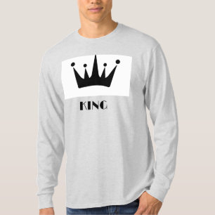 Koning aangepaste tekst kroon afbeelding As lange T-shirt