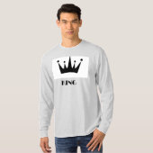 Koning aangepaste tekst kroon afbeelding As lange T-shirt (Voorkant volledig)