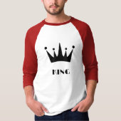 Koning aangepaste tekst kroon afbeelding Basic 3/4 T-shirt (Voorkant)