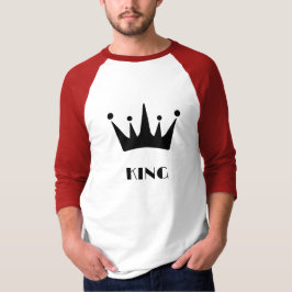 Koning aangepaste tekst kroon afbeelding Basic 3/4 T-shirt