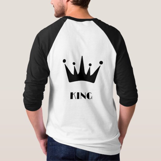 Koning aangepaste tekst kroon afbeelding Basic 3/4 T-shirt (Achterkant)