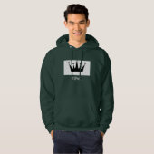 Koning aangepaste tekst kroon afbeelding Deep Fore Hoodie (Voorkant volledig)