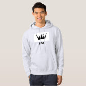 Koning aangepaste tekst kroon afbeelding hoodie as (Voorkant volledig)