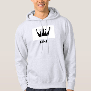 Koning aangepaste tekst kroon afbeelding hoodie as