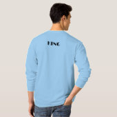 Koning aangepaste tekst kroon afbeelding lichtblau t-shirt (Achterkant volledig)