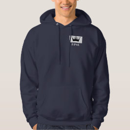 Koning aangepaste tekst kroon afbeelding Navy Blue Hoodie