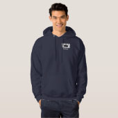 Koning aangepaste tekst kroon afbeelding Navy Blue Hoodie (Voorkant volledig)