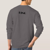 Koning aangepaste tekst kroon afbeelding rookgrijz t-shirt (Achterkant)