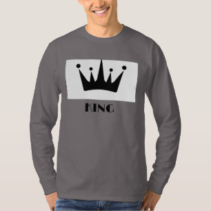 Koning aangepaste tekst kroon afbeelding rookgrijz t-shirt
