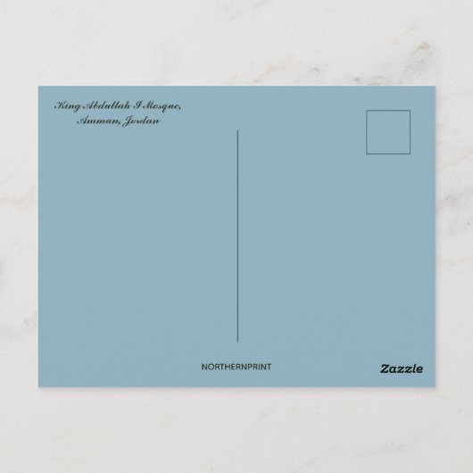 Koning Abdullah I Moskee Amman Jordan Briefkaart (Achterkant)