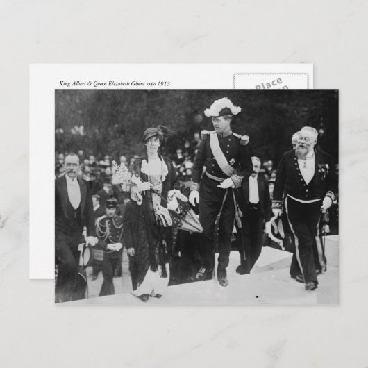 Koning Albert en koningin Elizabeth Gent expo 1913 Briefkaart (Voorkant / Achterkant)