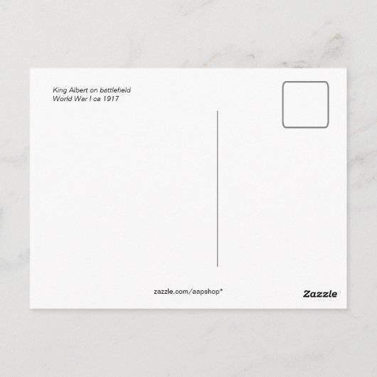 Koning Albert op slagveld Eerste Wereldoorlog Briefkaart (Achterkant)